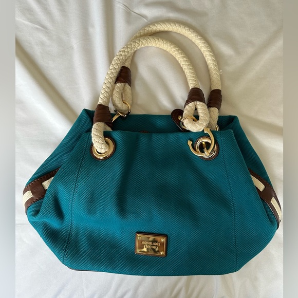 Michael Kors Blue Canvas Marina Grab Tote - Picture 3 of 9